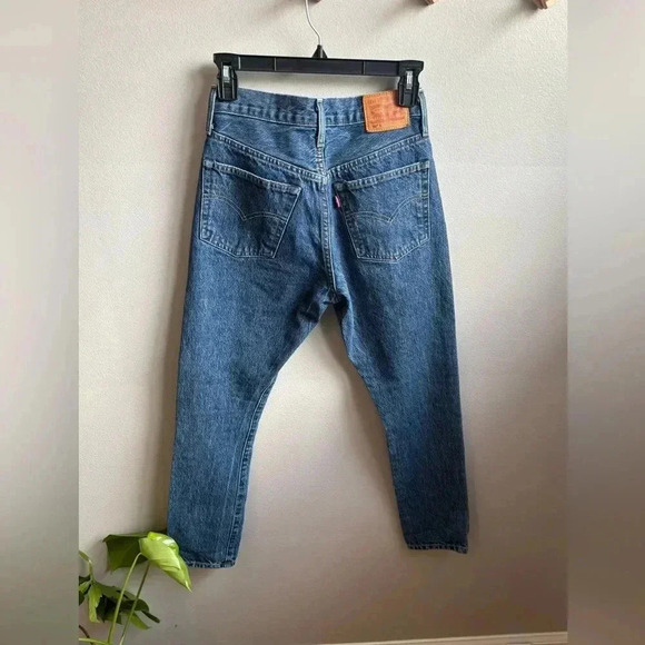 Levis 501 w25 L28 Levi’s 501 dark blue raw blue 80s USA straight leg - Picture 4 of 11